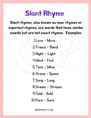 slant rhyme definition poetry: How does the concept of slant rhyme influence poetic expression?